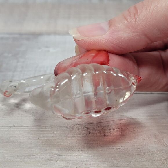 Vintage Lucite Swan Figurine Mini Clear Plastic Pink Accents Ring Hold Hong Kong - Picture 5 of 9